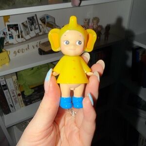 Yellow Elephant Raincoat sonny angel with Blue Boots.